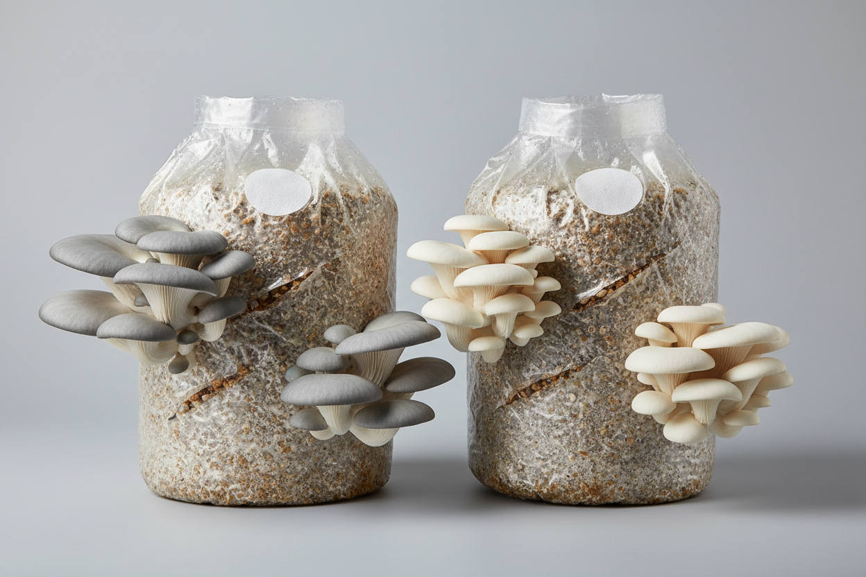 je veux que les kit soit dans un sac avec filtre de taille moyen genre 1 kg et des pleurote fructifier qui sort du sac